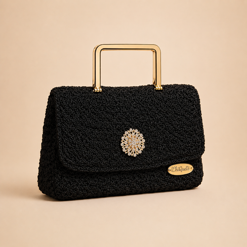 ChiQueTê Black — Luxury Handcrafted Crochet Handbag