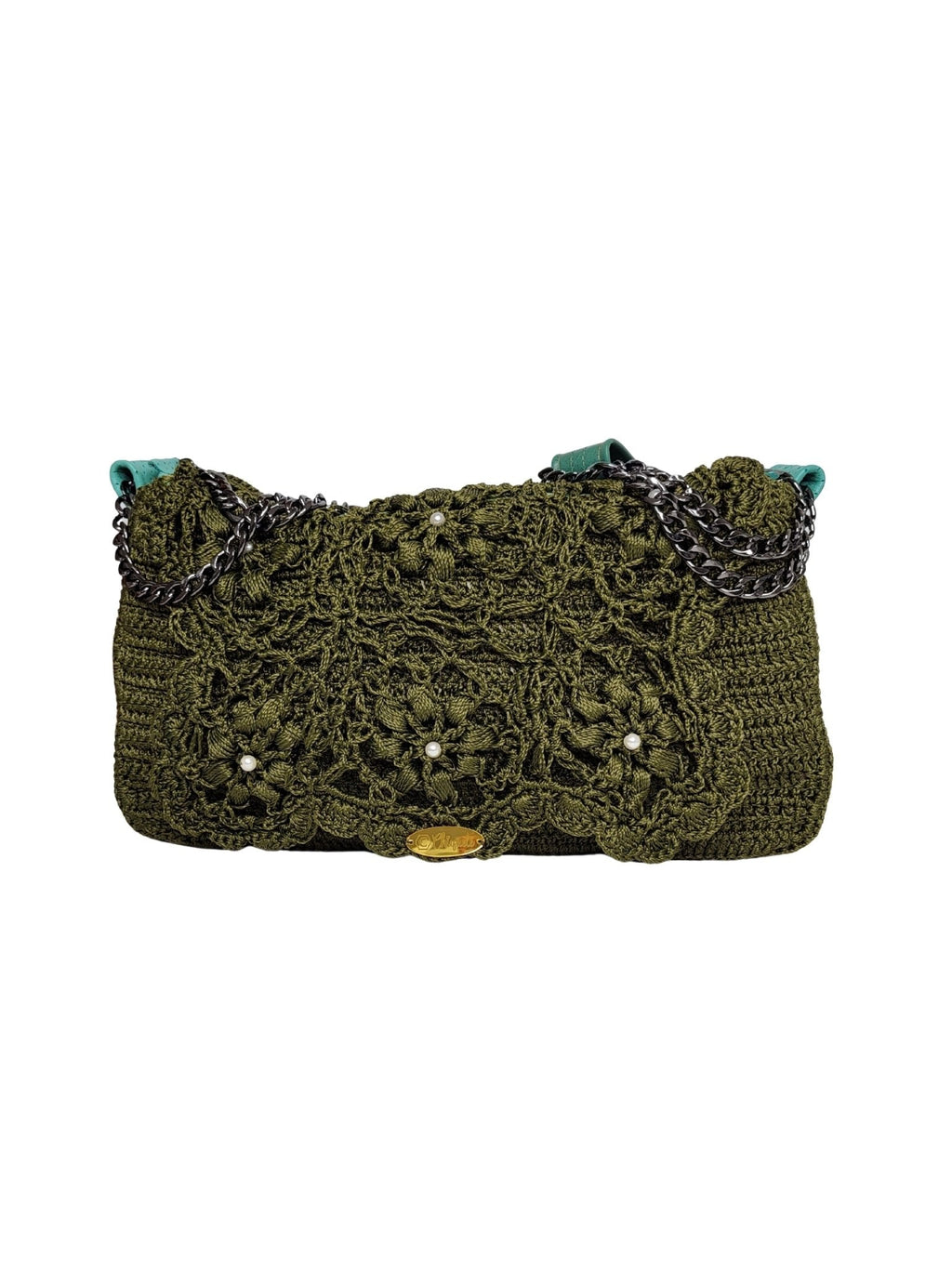 Bolsa Com Flores e Perolas Chiquete Chiquetê