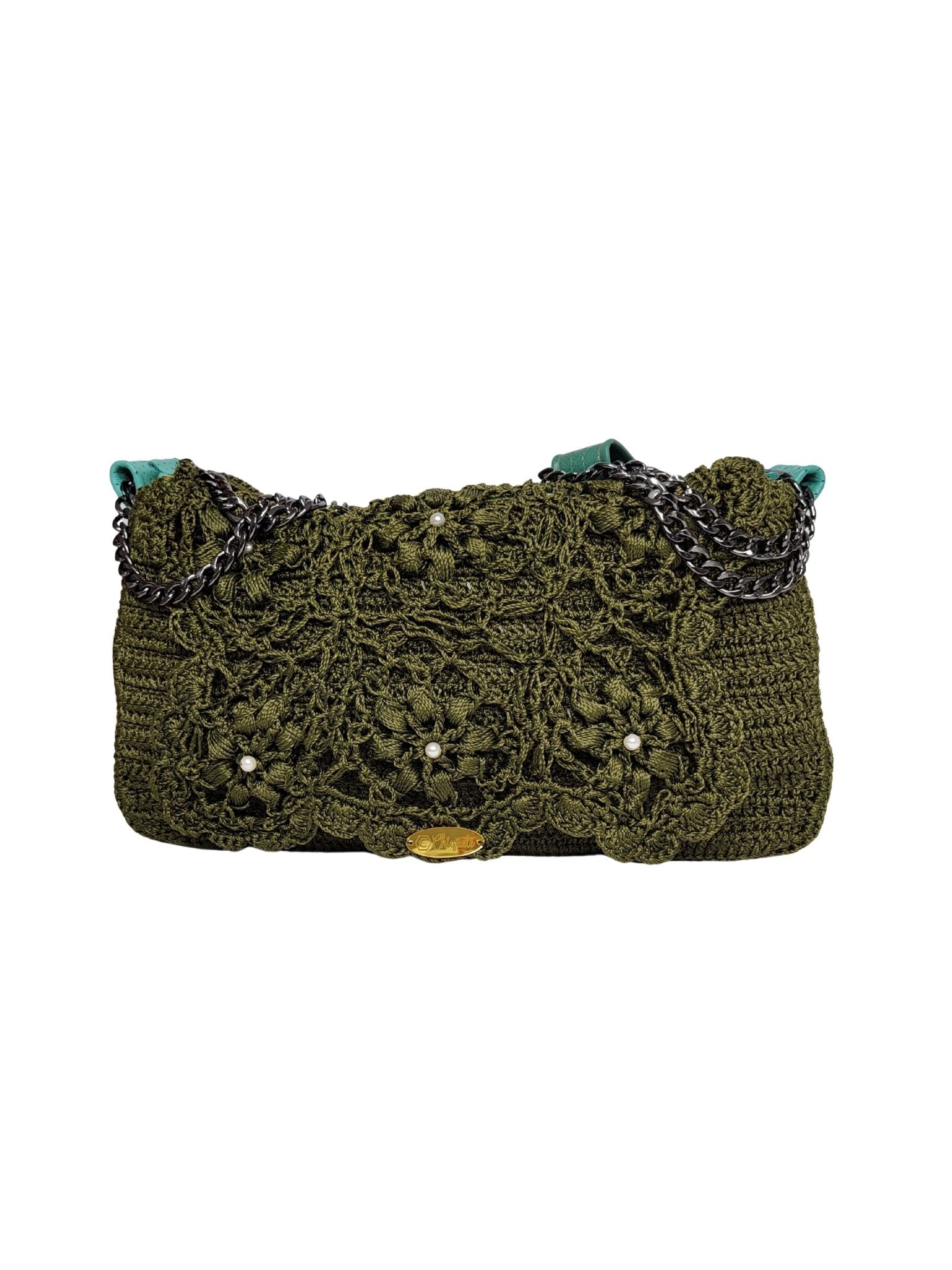 Bolsa Com Flores e Perolas Chiquete Chiquetê