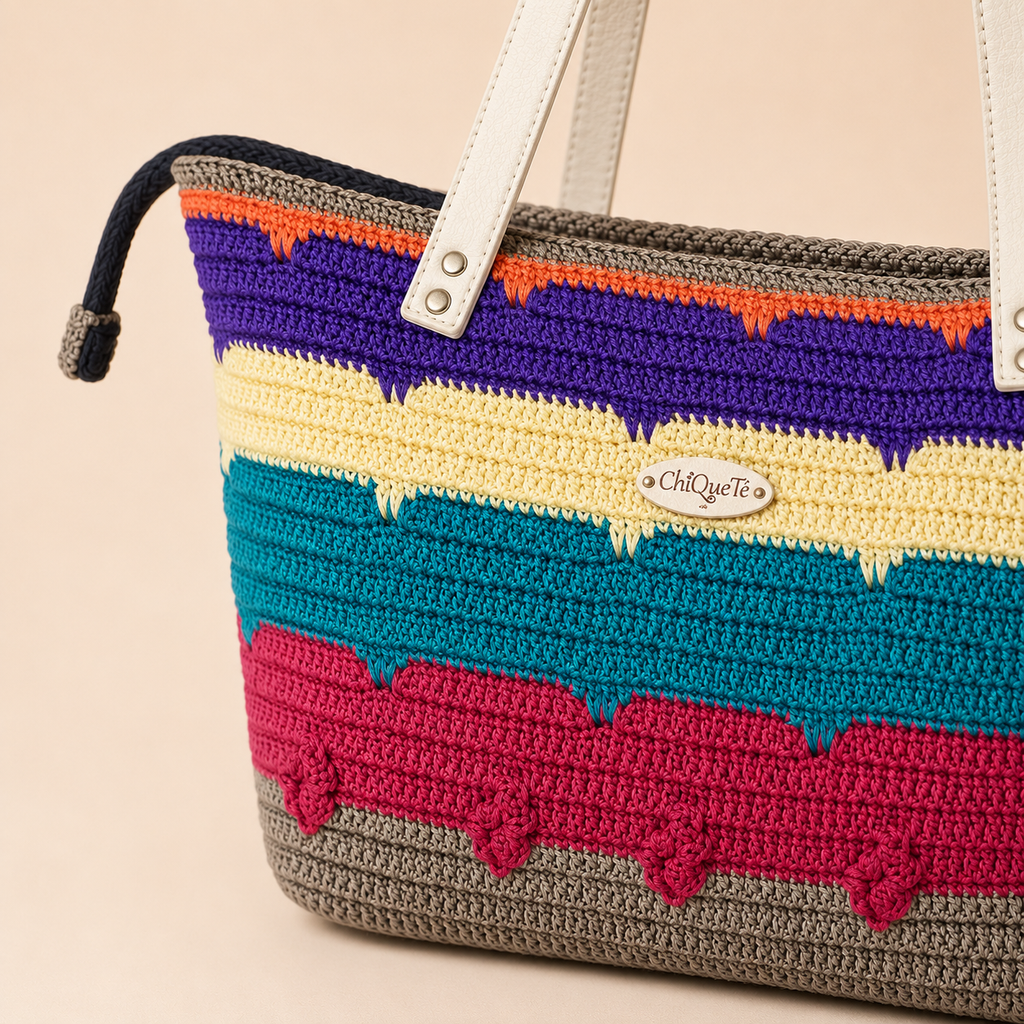 ChiQueTê Rainbow Stripe — Handmade Crochet Handbag