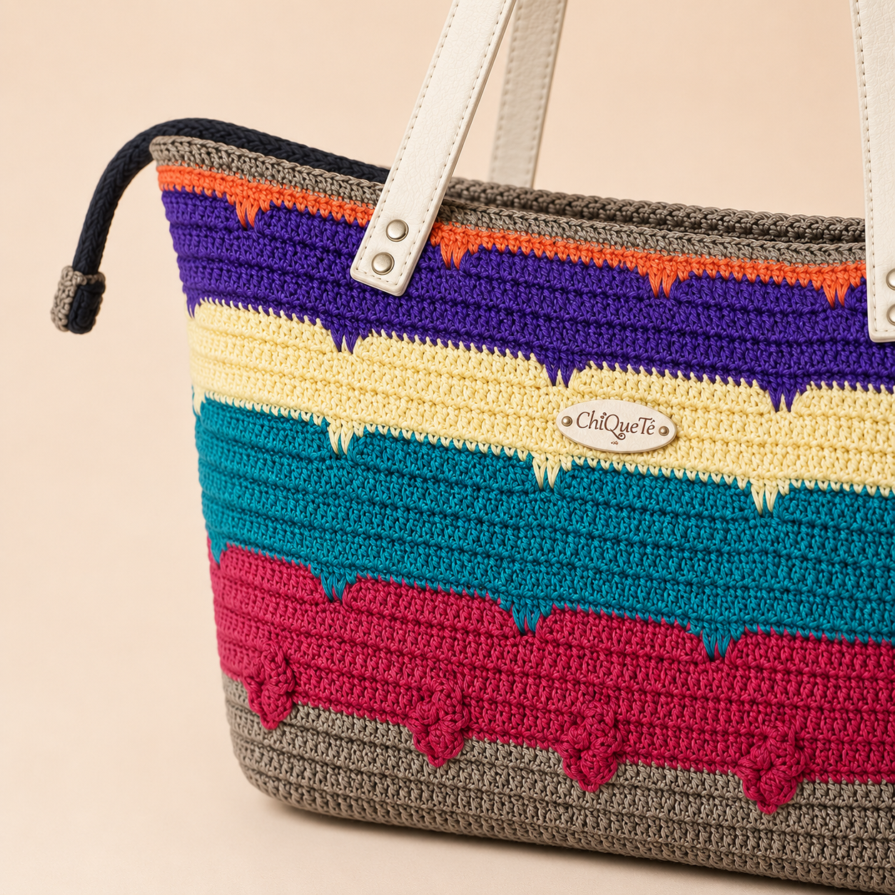 ChiQueTê Rainbow Stripe — Handmade Crochet Handbag