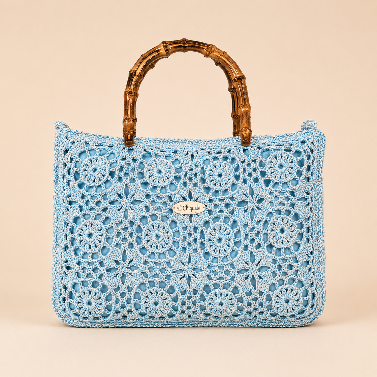 Crochet Bag with Bamboo Handles Chiquetê