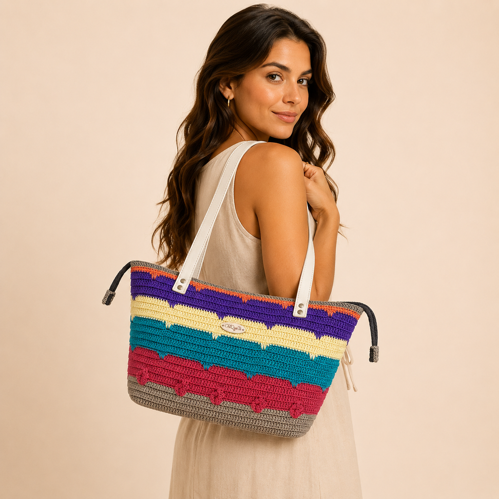 ChiQueTê Rainbow Stripe — Handmade Crochet Handbag