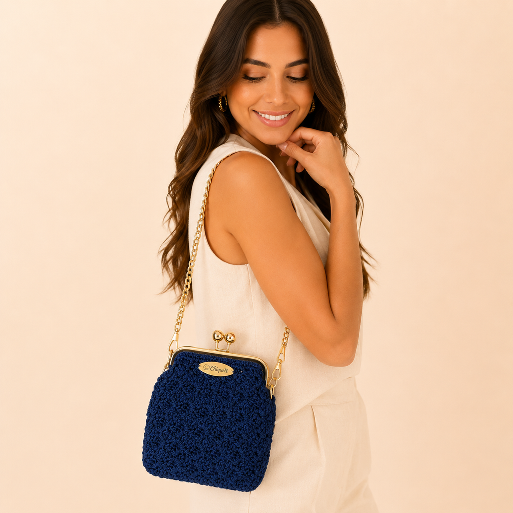 ChiQueTê Golden Chain — Luxury Crochet Party Bag