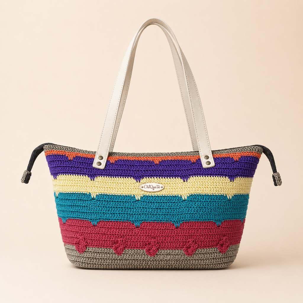 ChiQueTê Rainbow Stripe — Handmade Crochet Handbag