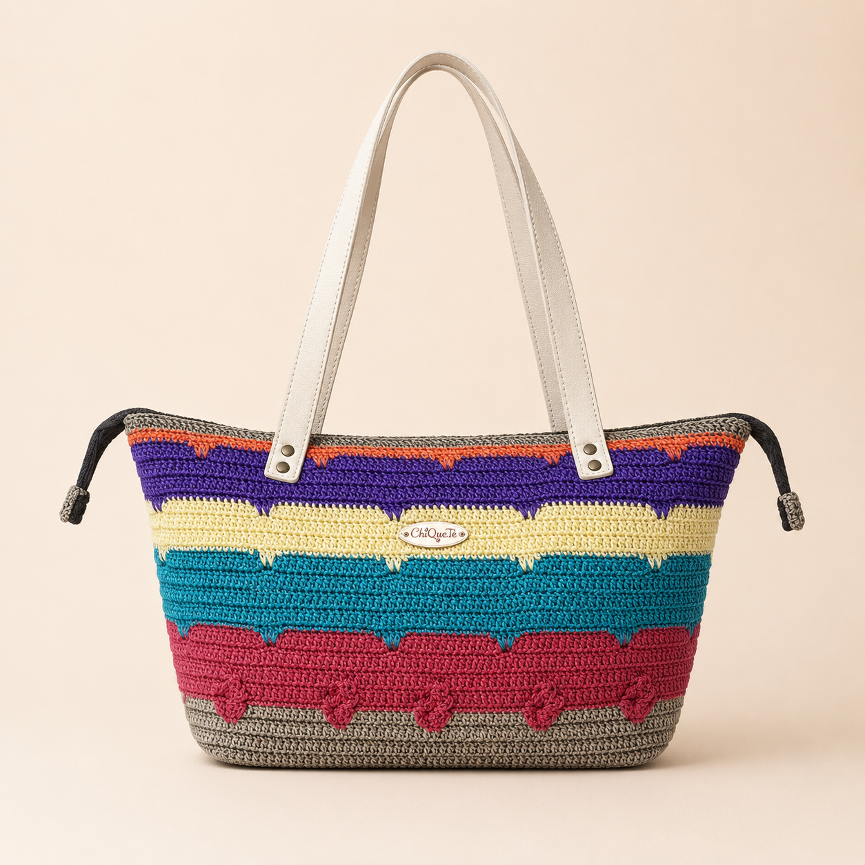 ChiQueTê Rainbow Stripe — Handmade Crochet Handbag