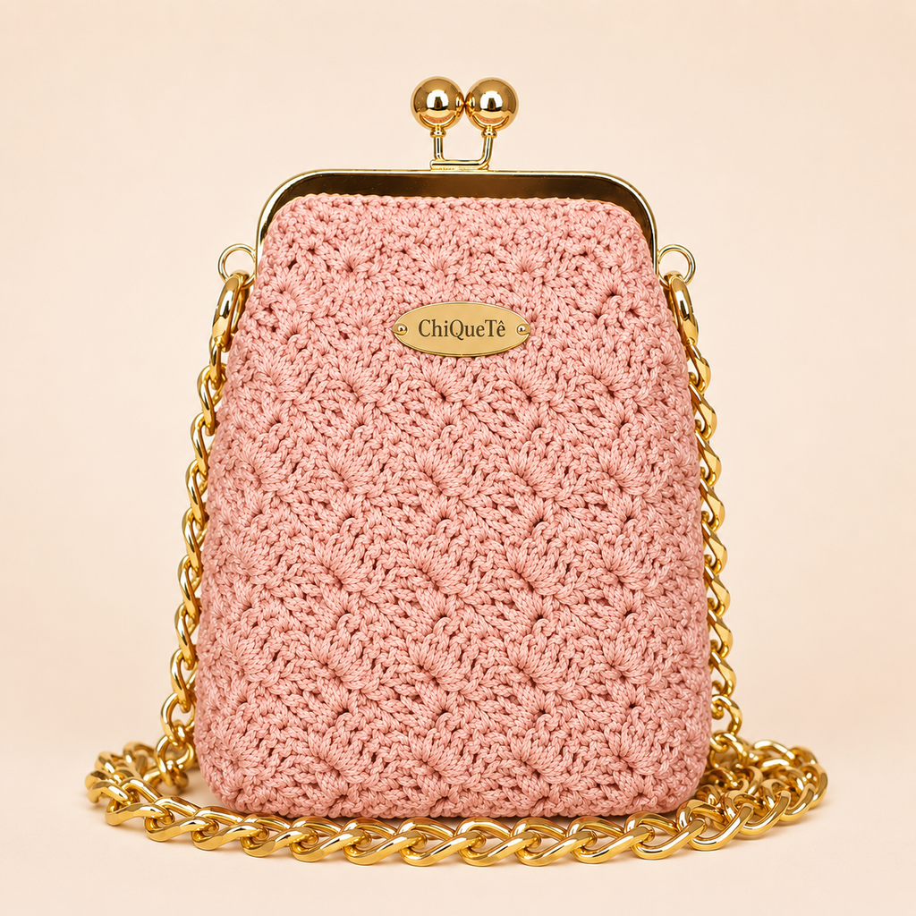 ChiQueTê Golden Chain — Luxury Crochet Party Bag