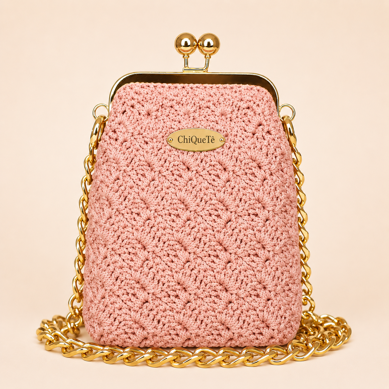 ChiQueTê Golden Chain — Luxury Crochet Party Bag