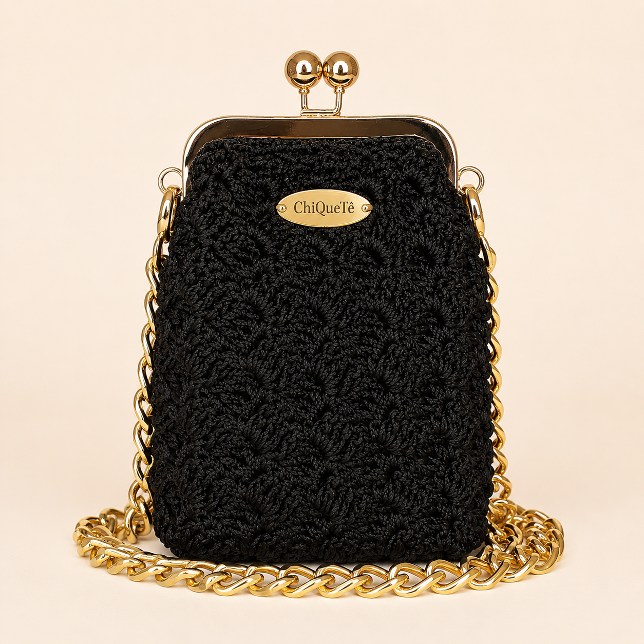 ChiQueTê Golden Chain — Luxury Crochet Party Bag